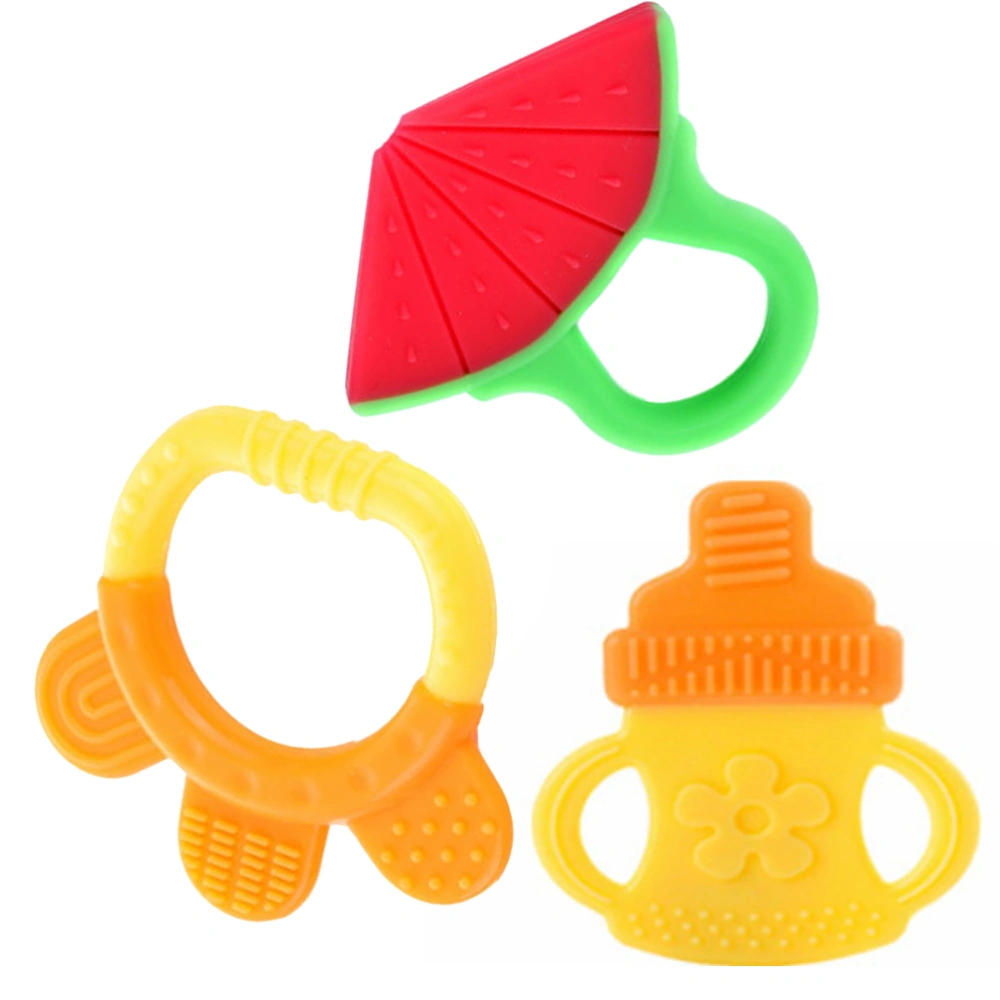 Baby Teething Toy Silicone Teethers Fridge Dishwasher Safe BPA-Free Teether for Boys and Girls (Random Pattern)