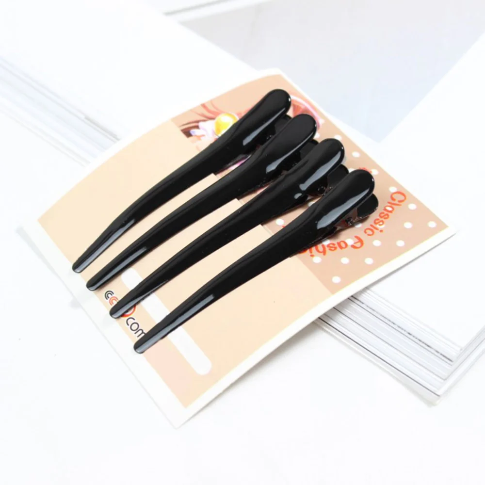 8 Pcs Duckbill Beak Alligator Teeth Hairpins Clip Metal Paint Pin Bangs Clip Hair Accessories for Women Girls(4 Pcs Long Multicolor Pattern + 4 Pcs Long Black Pattern)