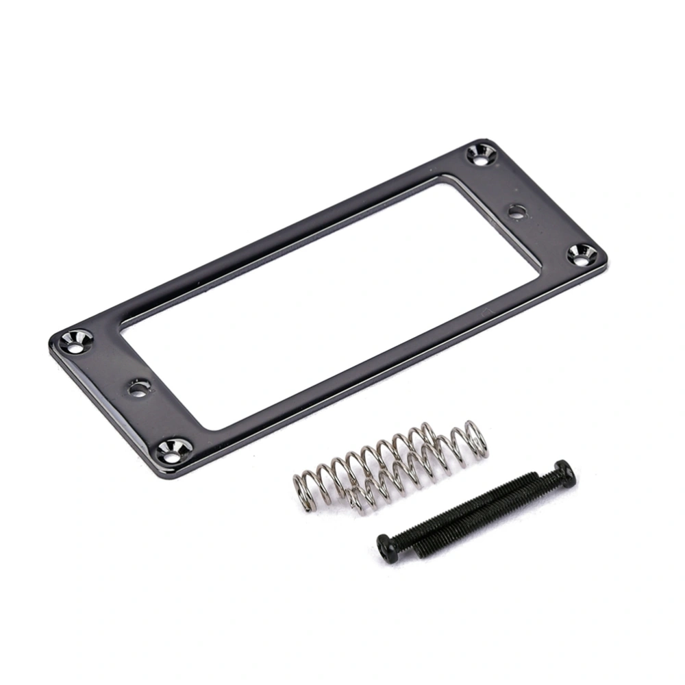 Full-size Flat Metal Humbucker Pickup Mounting Rings Frame Mounting Ring Flat Base Pickup Frame Thicknes 2mm (Black)