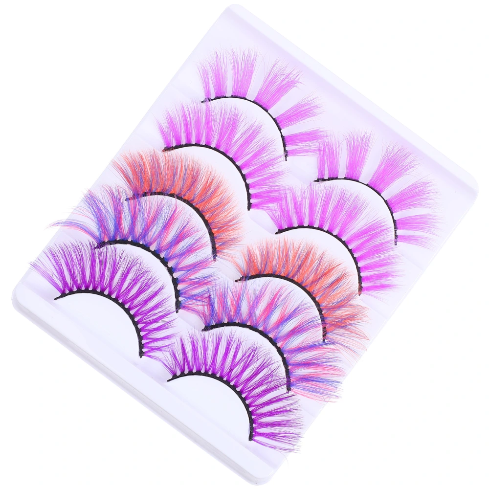 10pcs Colorful Eyelashes Faux Mink Long Eyelashes Dramatic False Eyelashes