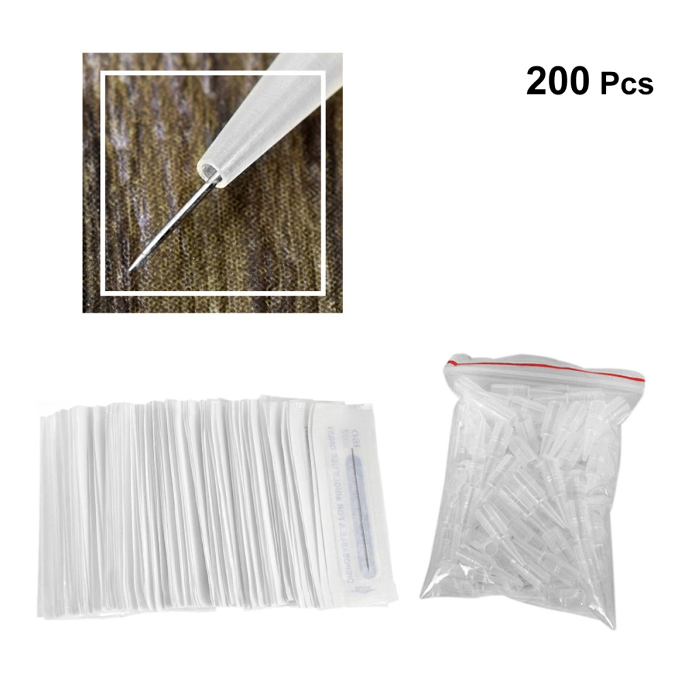 200pcs 1R Disposable Sterile Needles and 1R Needles Tips Round Liner Secant Needles Supplies (Needles and Tips Each 100pcs)