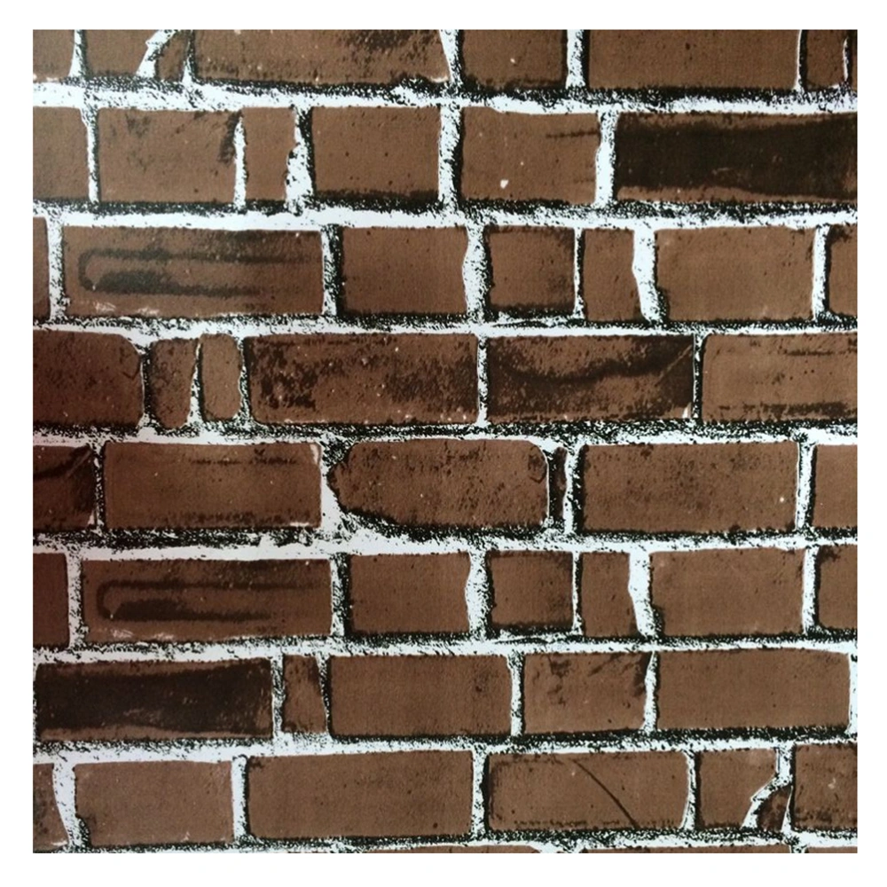 3D Wall Paper Brick Stone Graceful Rustic Effect Self-adhesive Wall Sticker Home Decor 45x100cm (Brown Bricks)