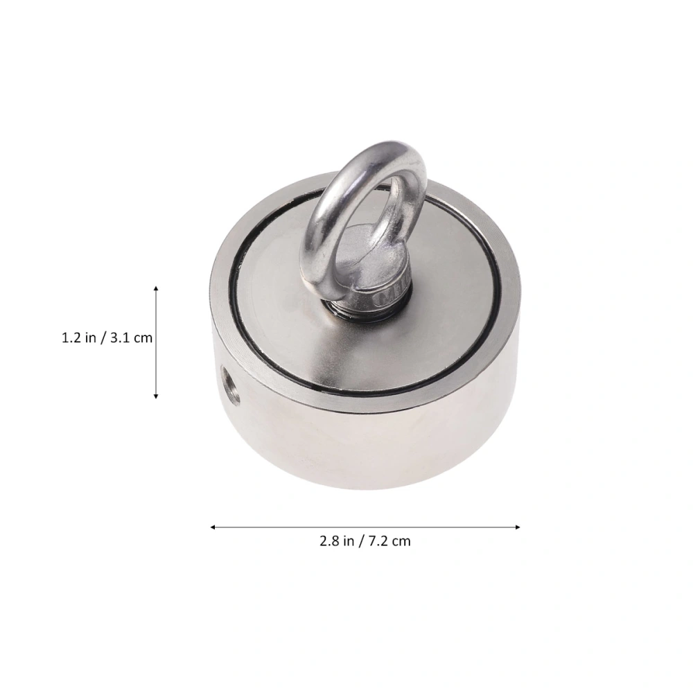 Dual Side Magnets Pulling Mounting Strong Powerful Salvage Magnetic with Ring Fishing Gear Deep Sea Salvage Equipments(Silver/200kg)