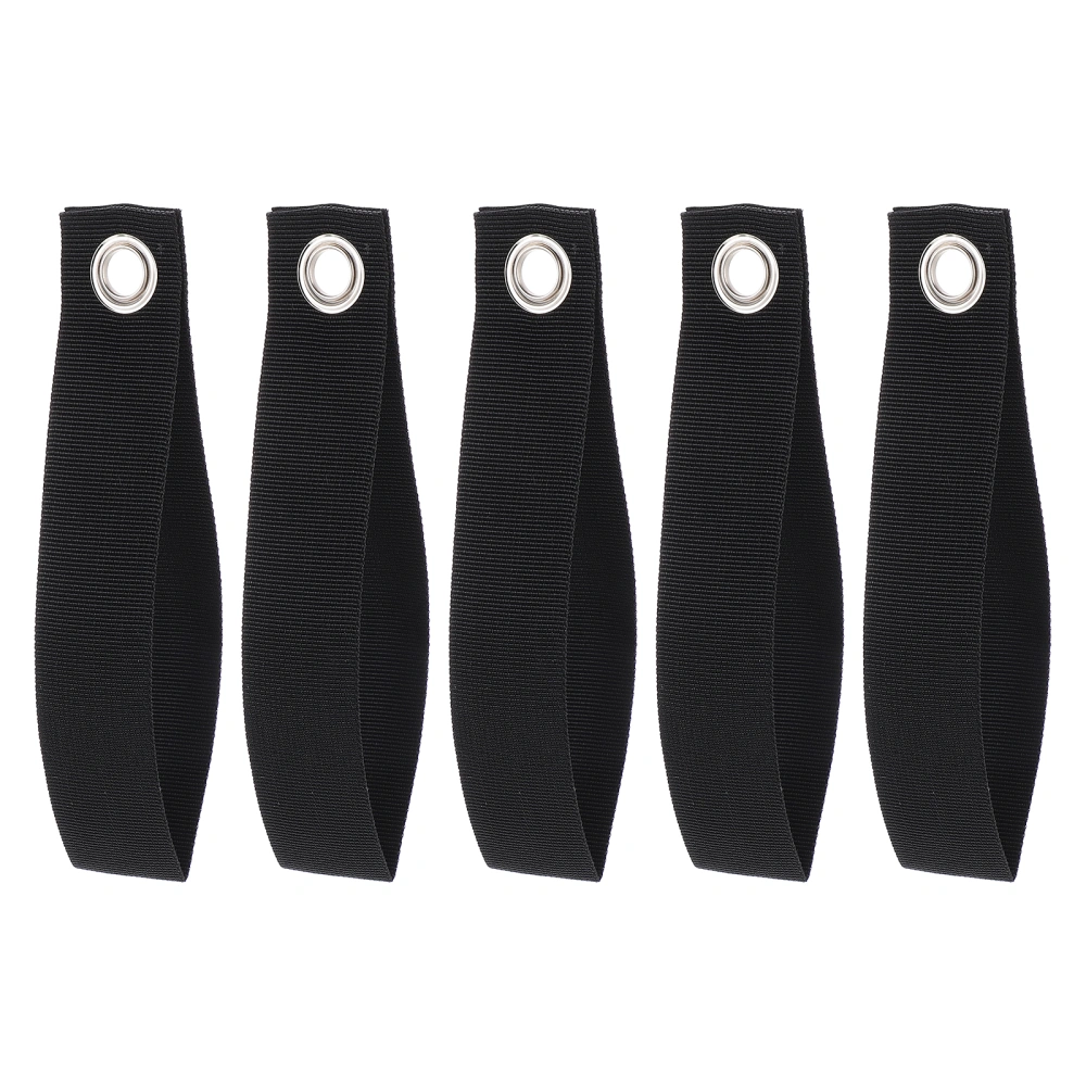 5Pcs Canoe Anchor Straps Practical Hood Loop Straps Useful Tie Down (Black)