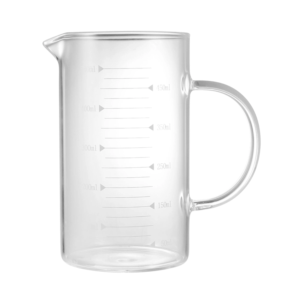 Multifunctional Glass Cup with Scale Glass Kettle Heat-resistant Water Kettle Glass Juice Pot for Home - 500ml (Transparent, with Lid)