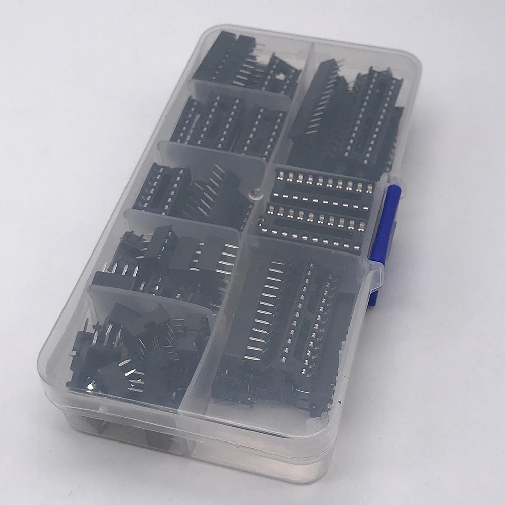 IC Chip Socket Set 6/8/14/16/18/20/24/28 Pin Integrated Circuit Seat DIY Accessory (Black)