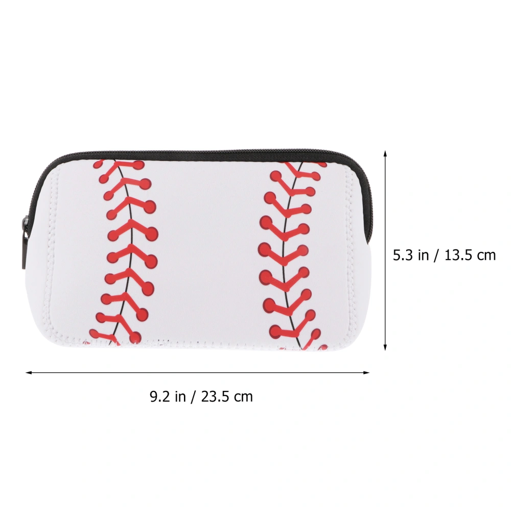 2pcs Baseball Pattern Makeup Bags Travel Cosmetic Pouches with Zipper for Women