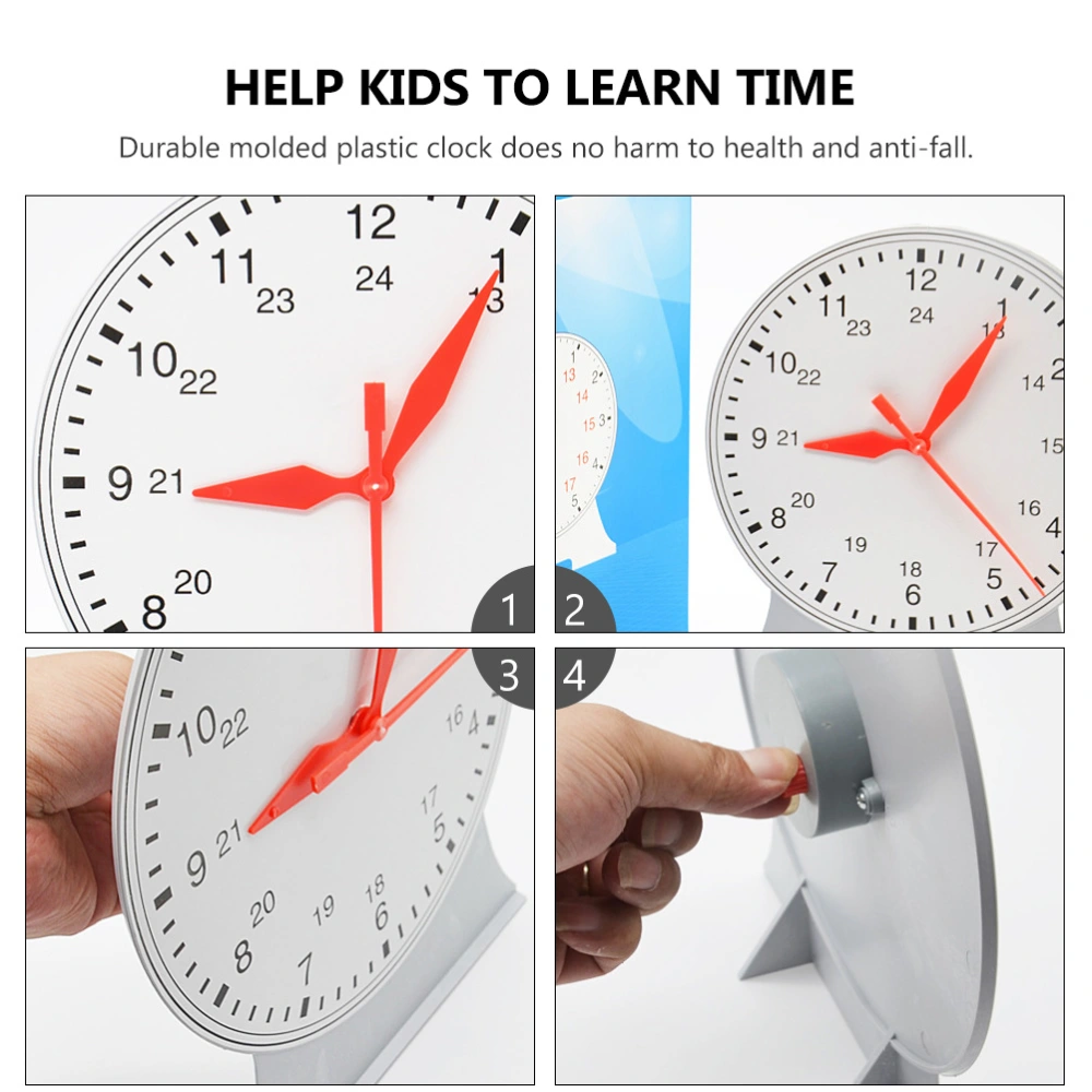 24 Hour Learn to Tell Time Teaching Aids Plastic Clock Models Educational Toy