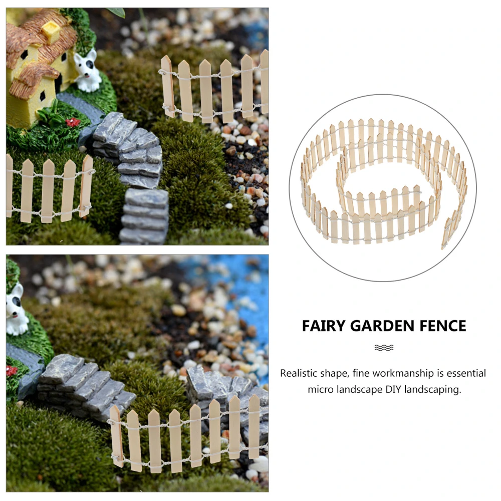 Miniature Fence Mini House Fairy Garden Micro Plant Pot Decoration Bonsai Terrarium Ornament(Original Color)