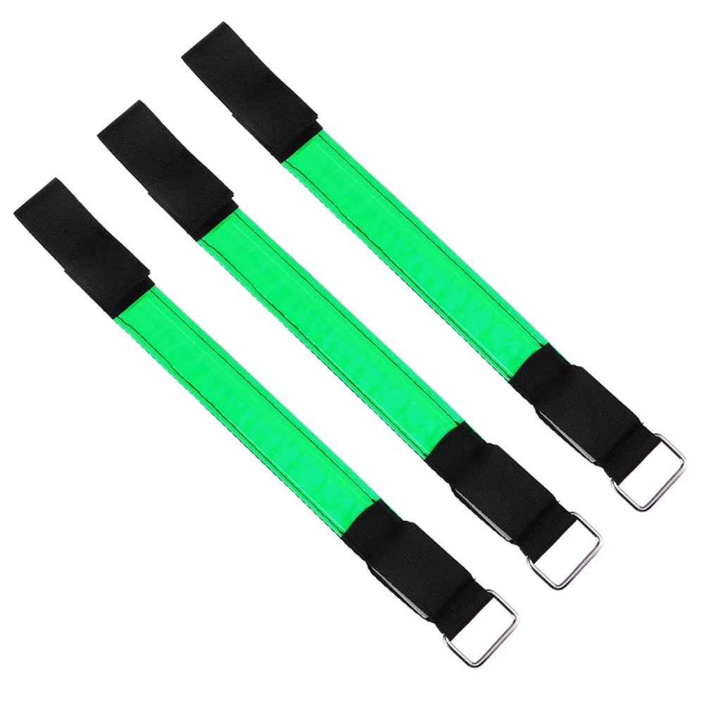 3pcs Outdoor LED Glowing Armband Bangle Reflective Bracelet Fluorescent Wristbands for Night Activities Running Party Favors (Green)