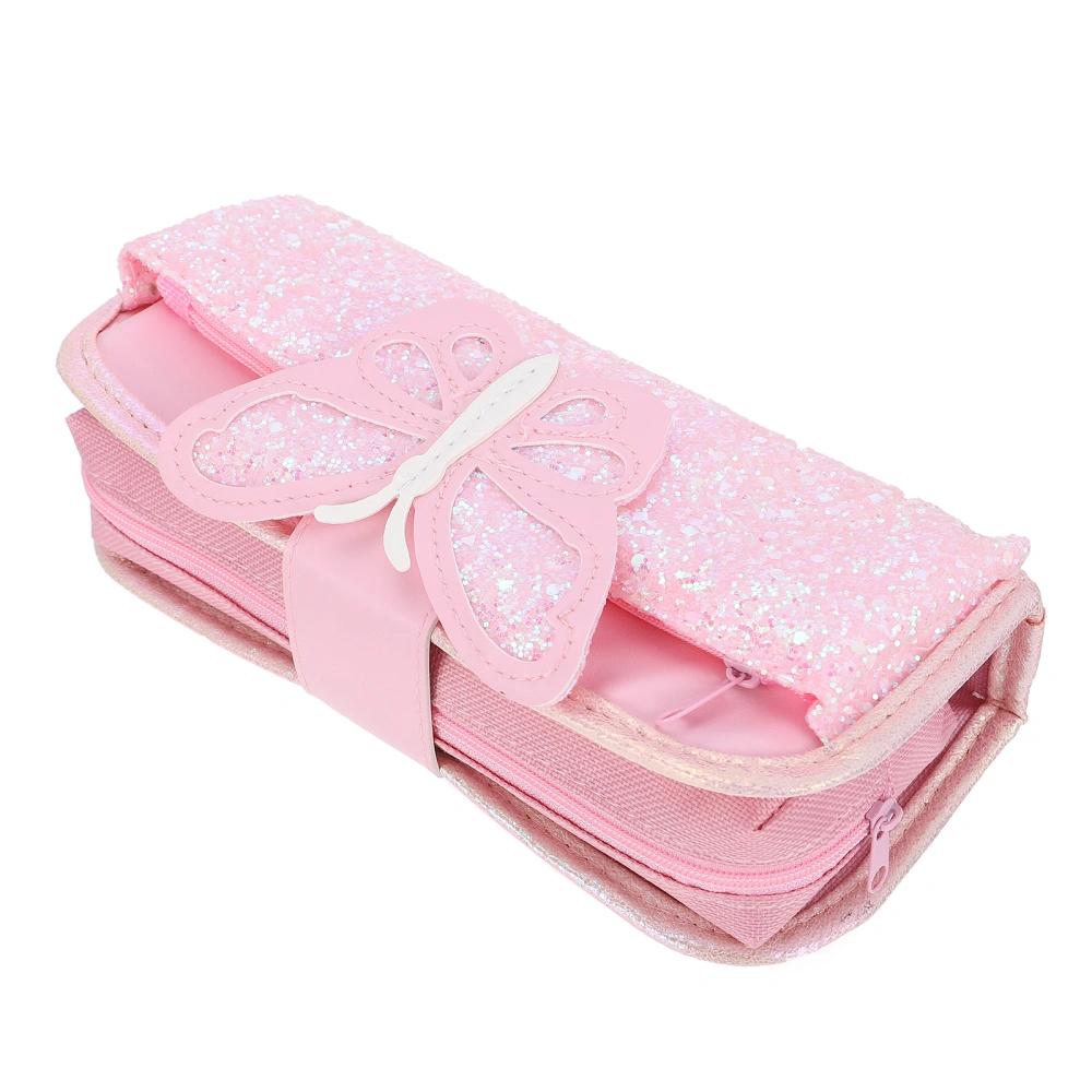 1pc Adorable Pencil Case Student Sequin Case Bag Students Stationery Bag