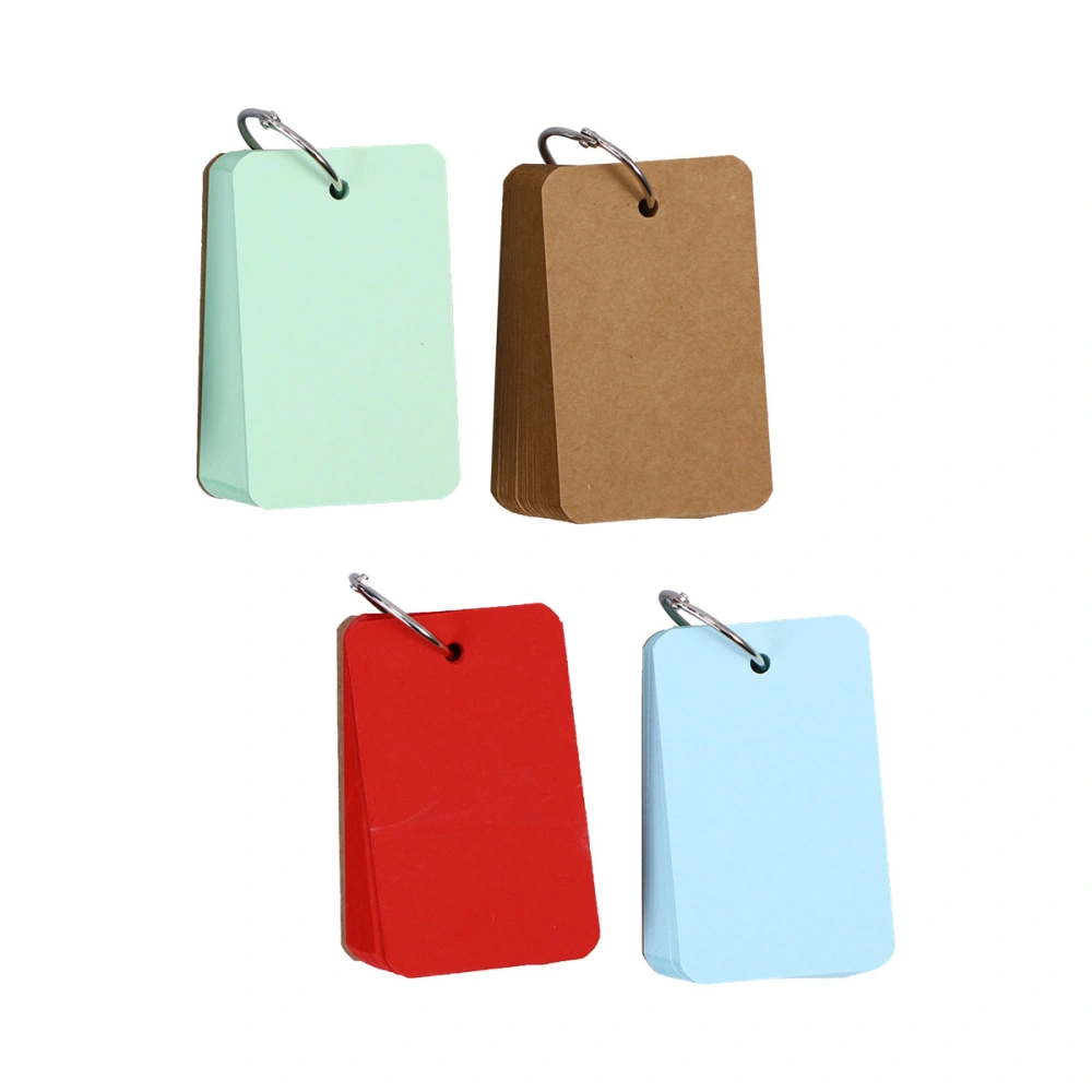 4Pcs Kraft Paper Binder Ring Easy Flash Cards Memo Scratch Notes Pads