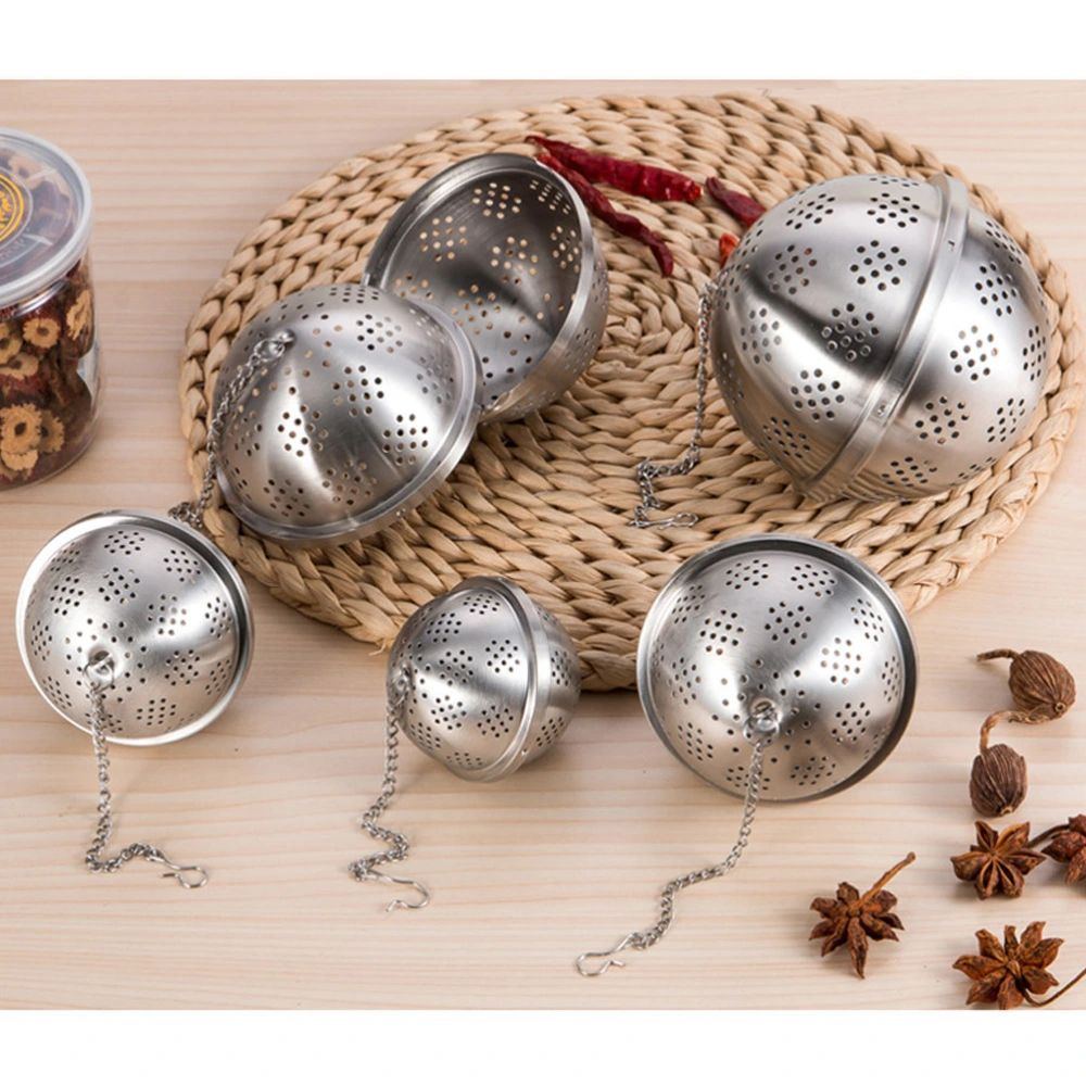 304 Stainless Steel Mesh Spice Ball Medicine Filter Reusable Tea Infuser Tea Accessories (L)