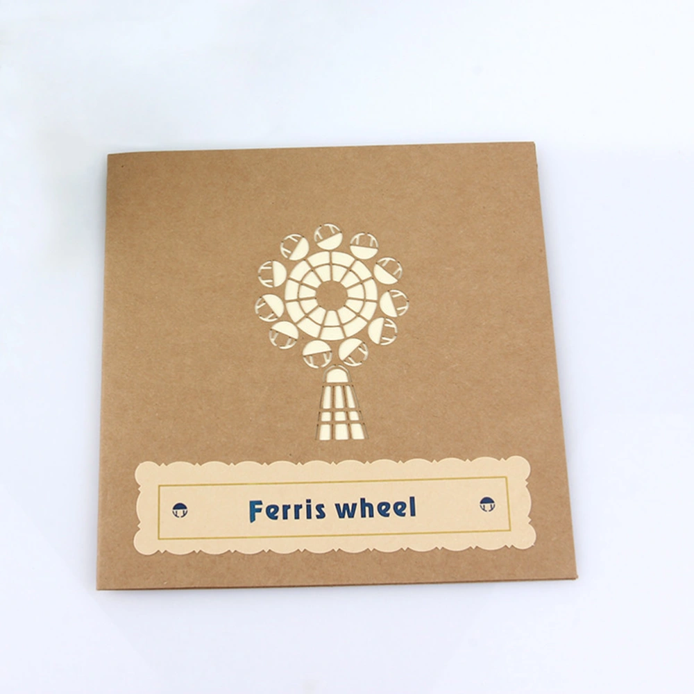 3D Ferris Wheel Up Handmade Greeting   Cut with Envelope Valentine Cards May Love Goes Round and Round