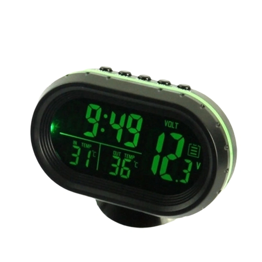 1Pc Digital LCD Dashboard Clock Electronic Table Time Calendar with Kickstand(Green)