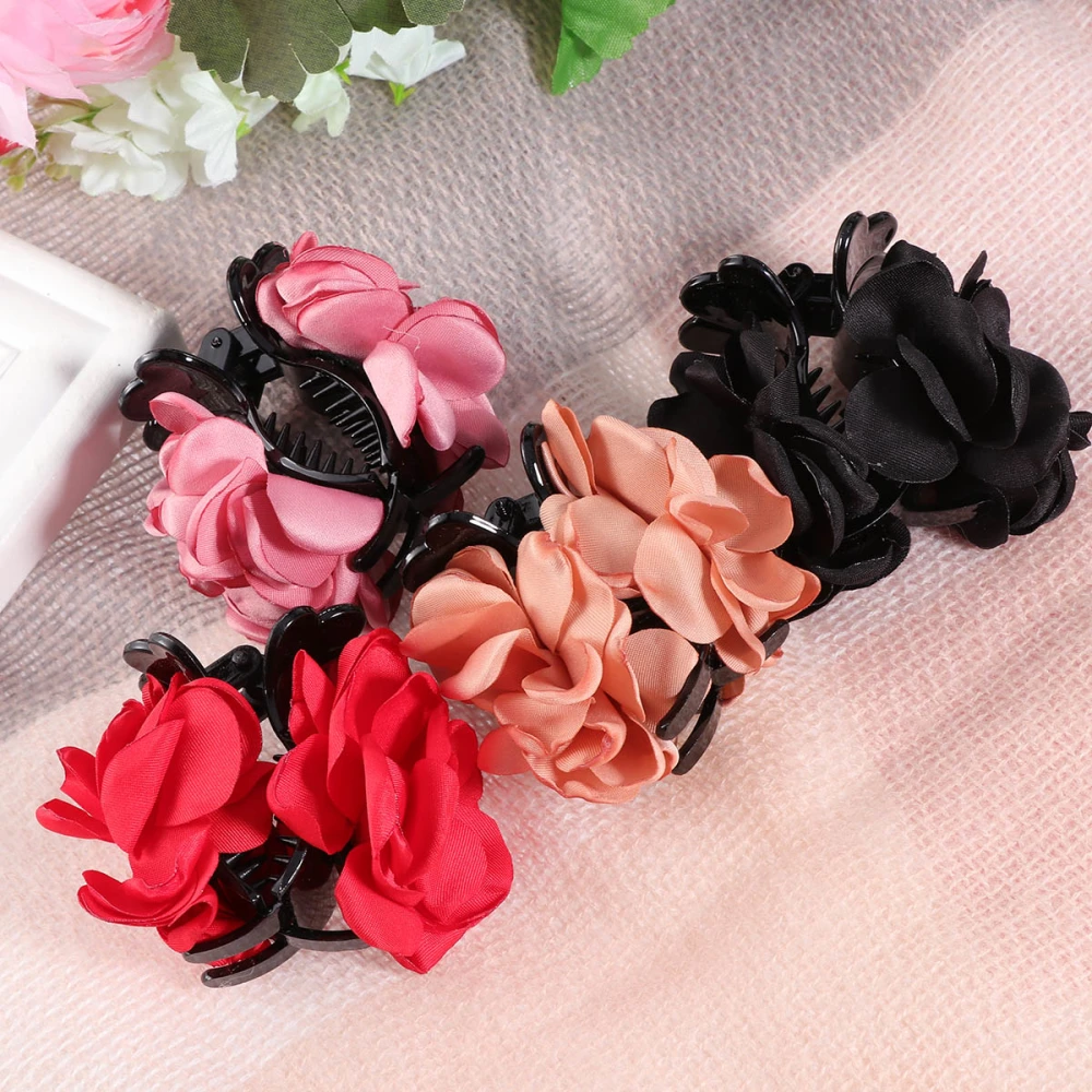 4 Pcs Rose Flower Hair Claws Clips Hair Clips Barrettes Hairpins Party Hair Accessories for Women Girls