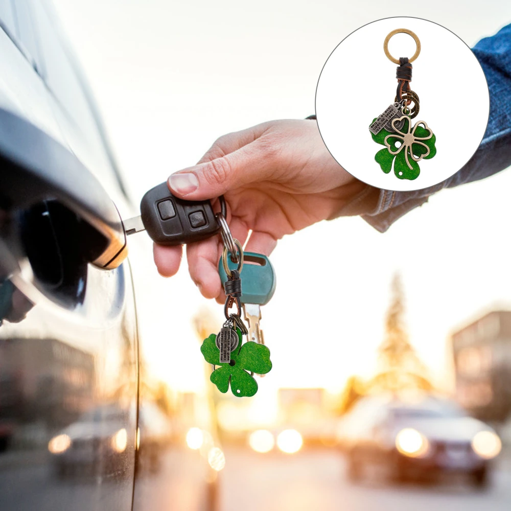 1pc Creative Hanging Pendants Key Ring Four Leaf Clover Keychain Ornament