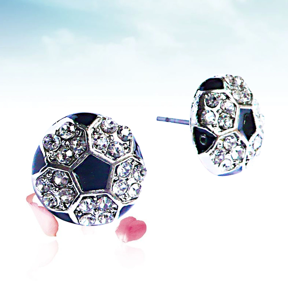 Soccer Earrings Elegant Crystal Stud Earring Jewelry for Women Girls