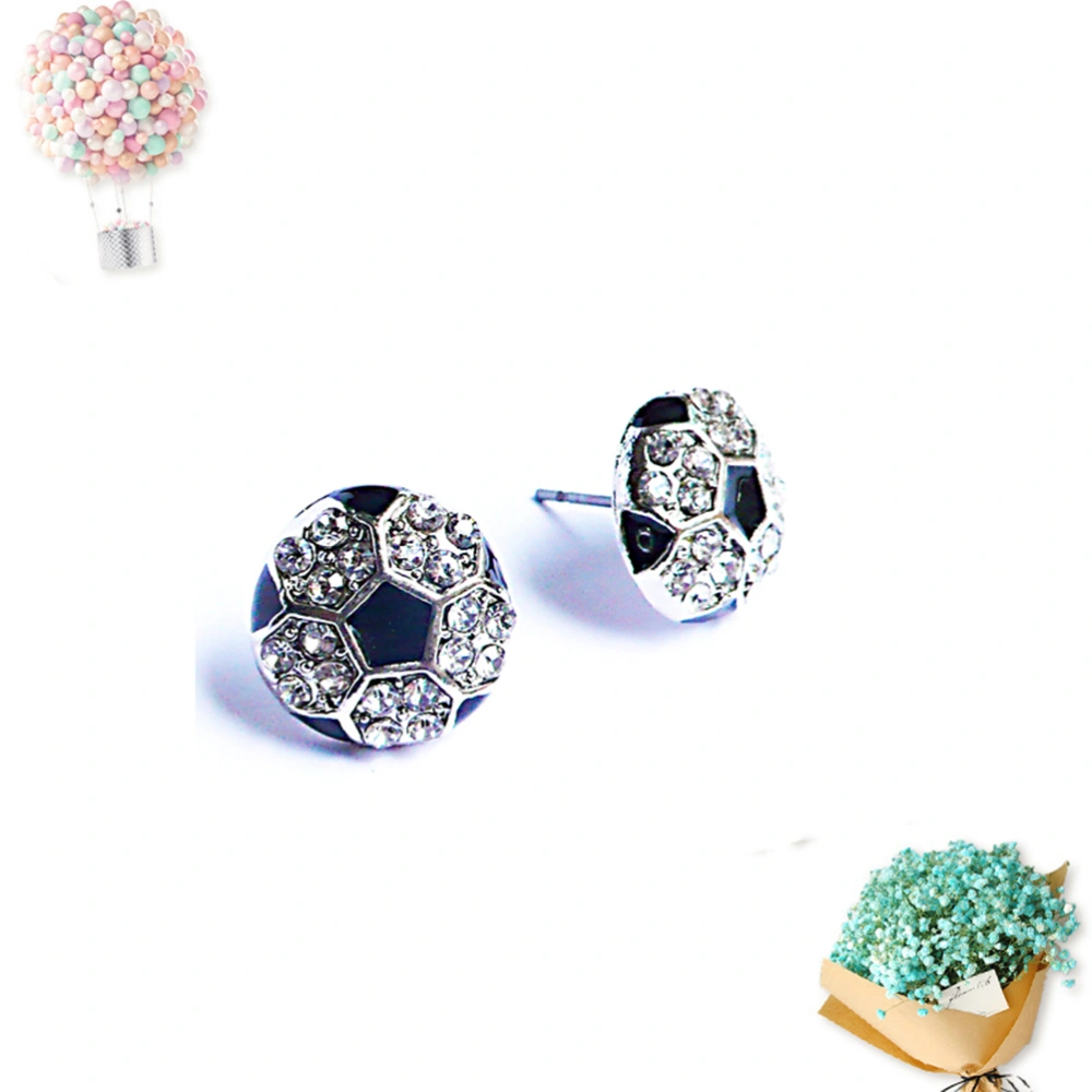 Soccer Earrings Elegant Crystal Stud Earring Jewelry for Women Girls