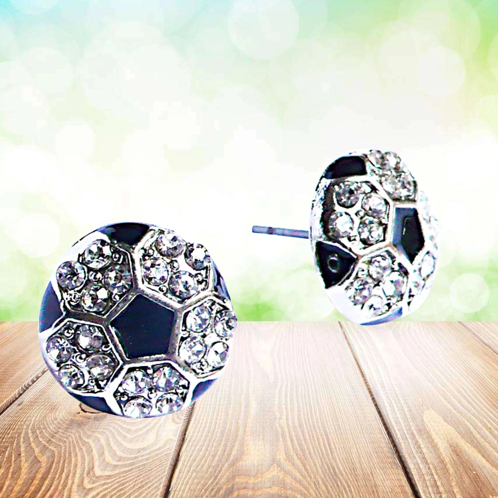 Soccer Earrings Elegant Crystal Stud Earring Jewelry for Women Girls