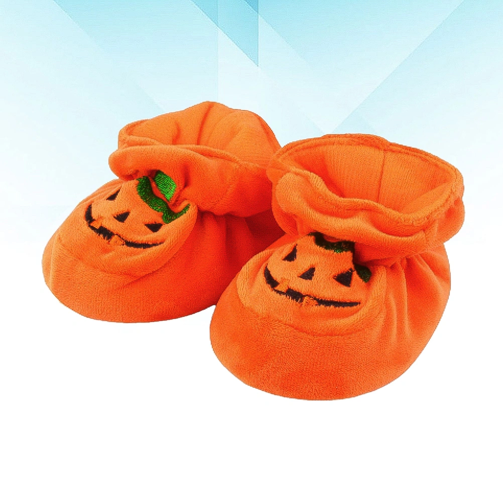 1 Pair Soled Shoes Non-slip Toddler Shoes Adorable Pumpkin Prewalker for Winter Autumn (Ingrowth 10cm)