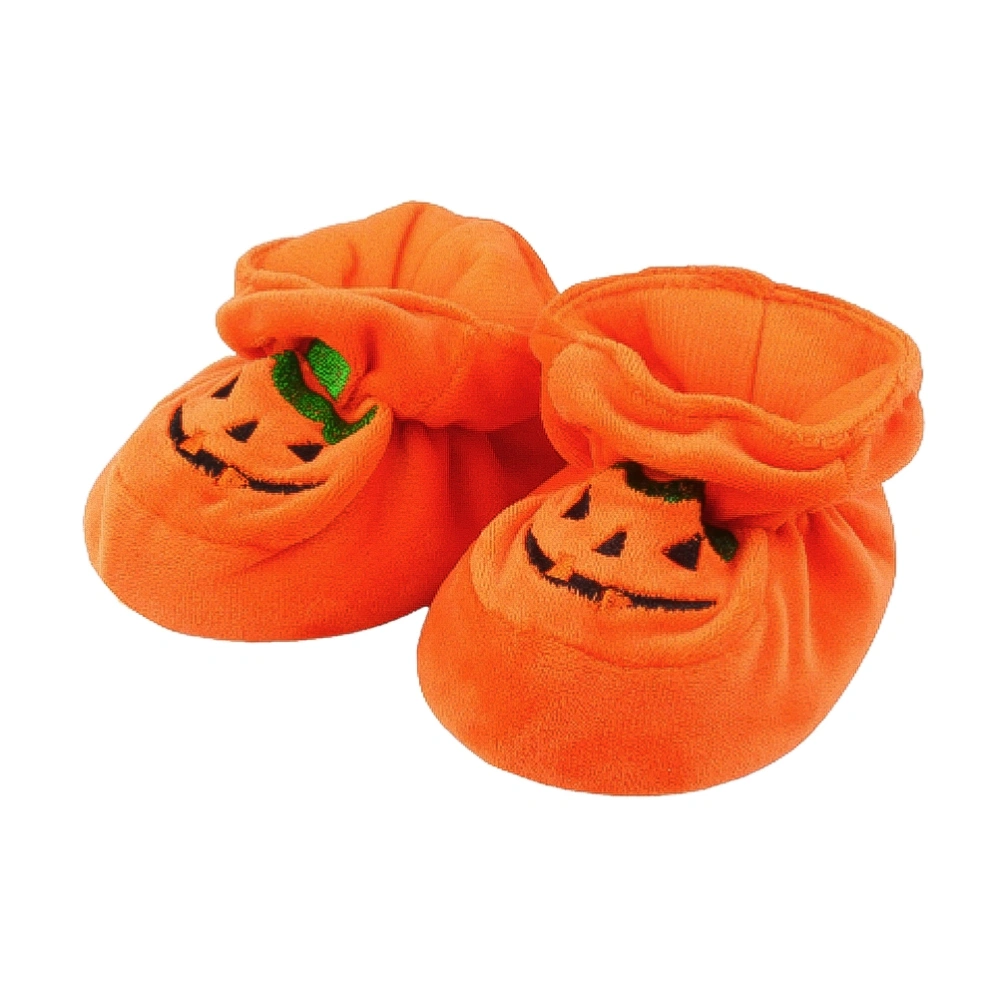 1 Pair Soled Shoes Non-slip Toddler Shoes Adorable Pumpkin Prewalker for Winter Autumn (Ingrowth 10cm)