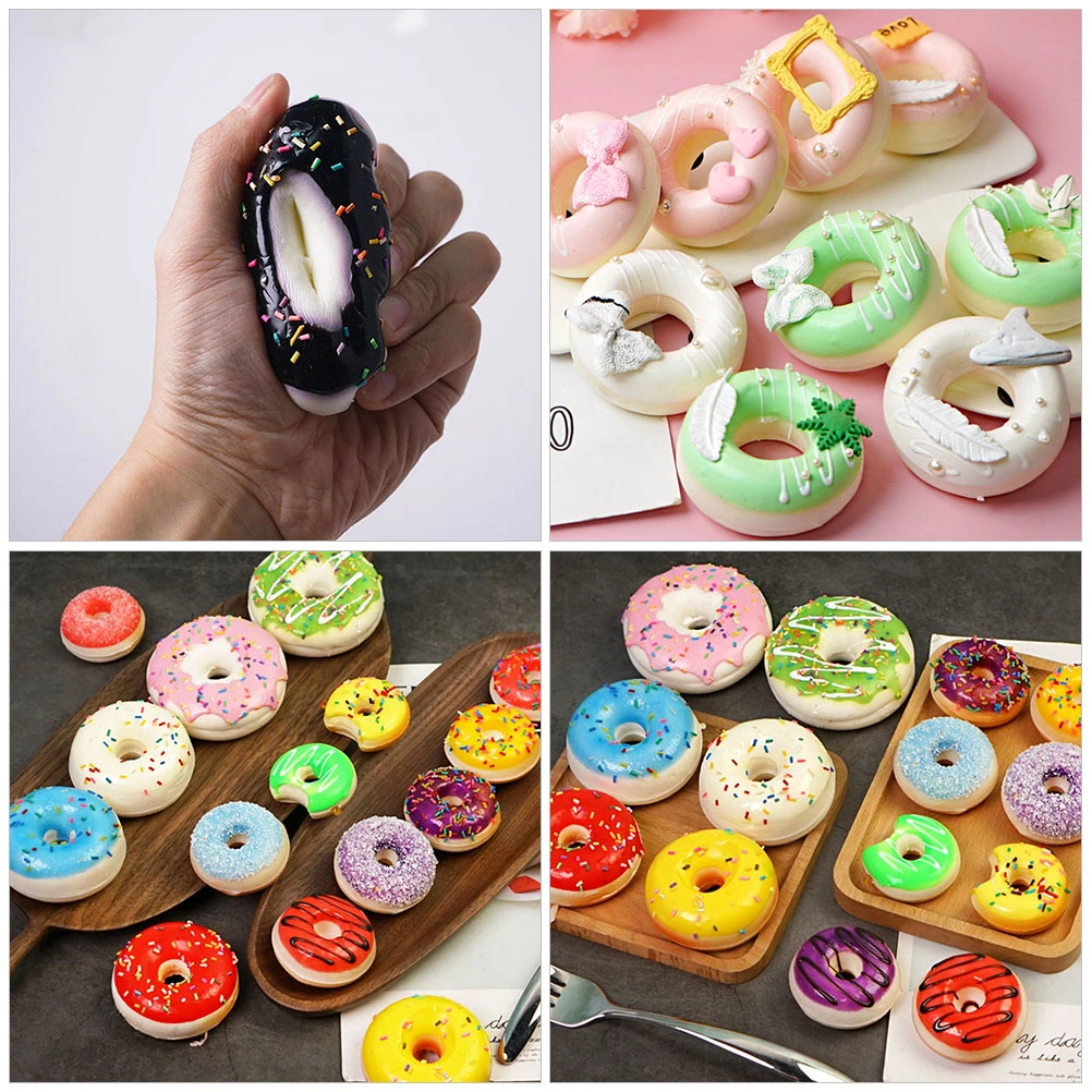 8Pcs Decorative Simulation Donuts Displaying Artificial Donuts Lifelike Fake Donuts Pendant