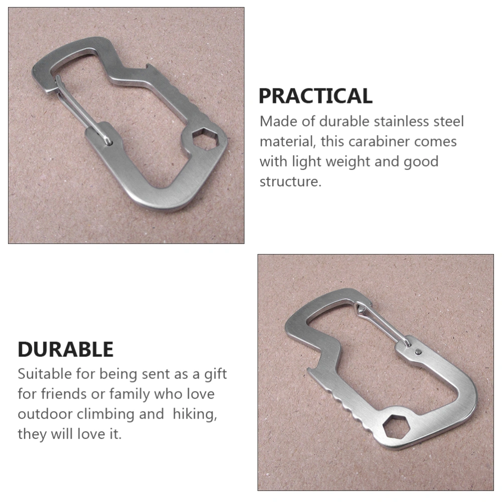 4pcs Durable Bottle Carrying Clips D-shaped Buckles Stainless Steel Carabiners