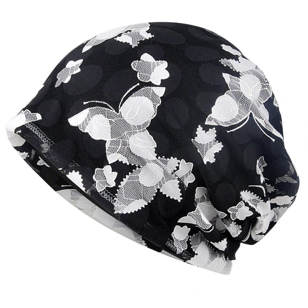 Head Wrap Breathable Lace Maternity Hat Practical Flexible Headscarf Sleeping for Women Girls Daily Use (Black)