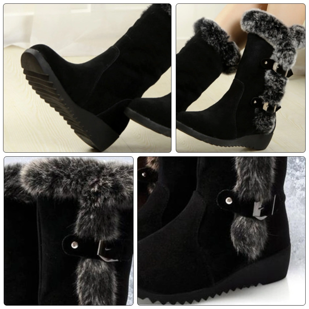 1 Pc Autumn Winter Women Middle Tube Plush Boots Winter Shoes(Size 40)