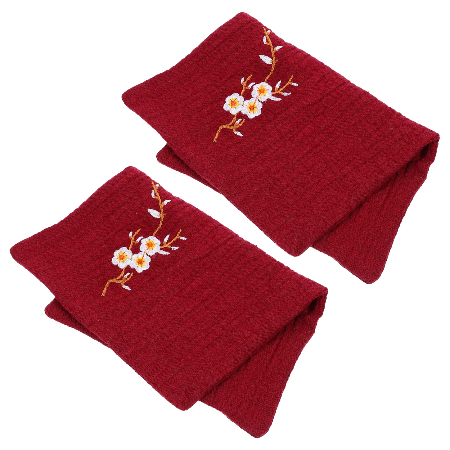 2pcs Vintage Embroidered Tea Napkins Tea Cloth Bowl Teapot Cleaning Towel