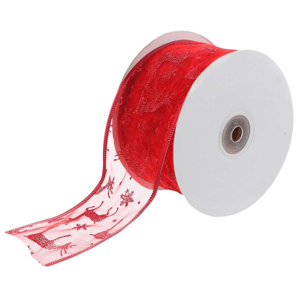 9 Meters Wired Ribbon Christmas Gift Wrapping 6cm Wide Craft Ribbon Decoration