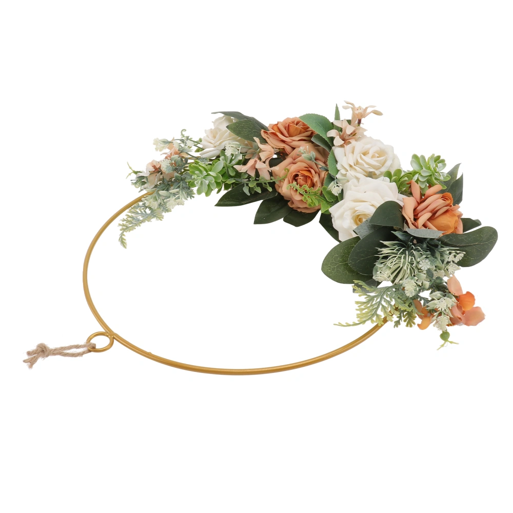 1Pc Retro Simulated Rose Wreath Artificial Garland Pendant Household Wall Decor