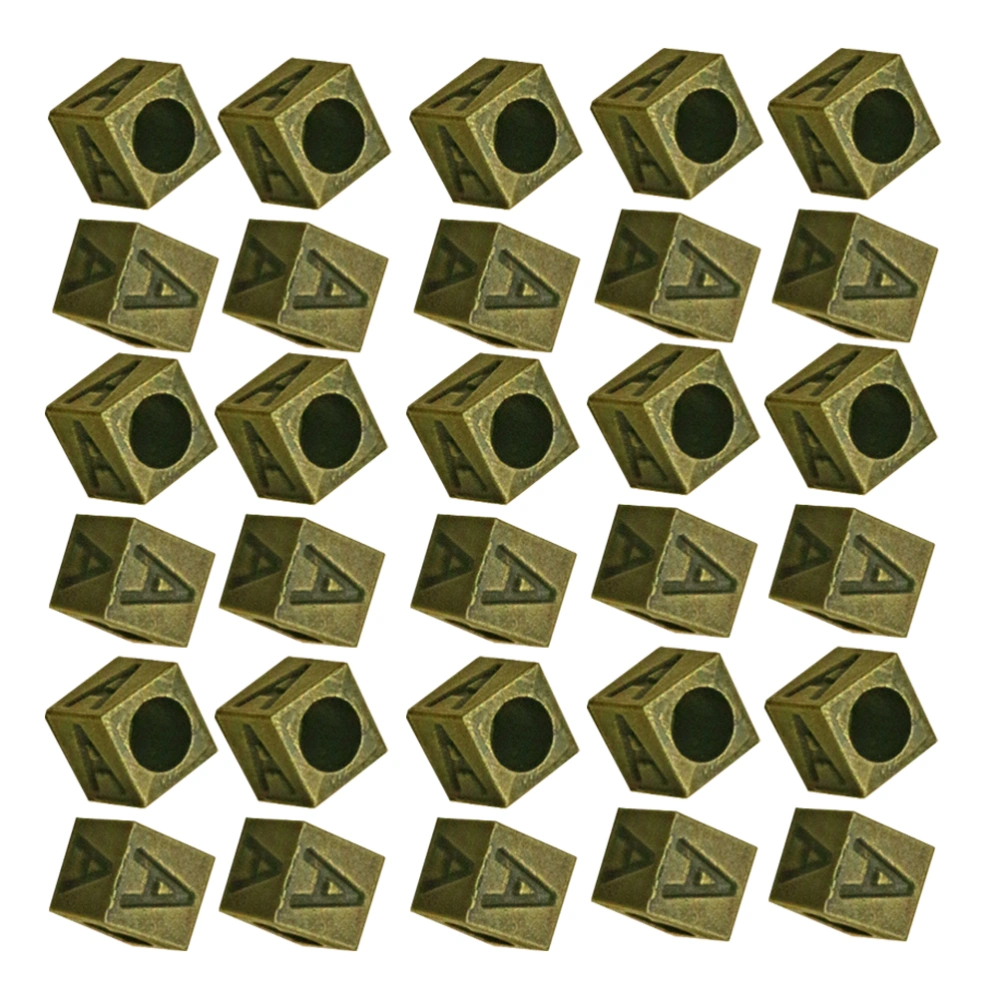 100PCS Square Alloy Spacer Beads Pendants Charms for Jewelry Making Art Craft DIY (Ancient Cyan, A)