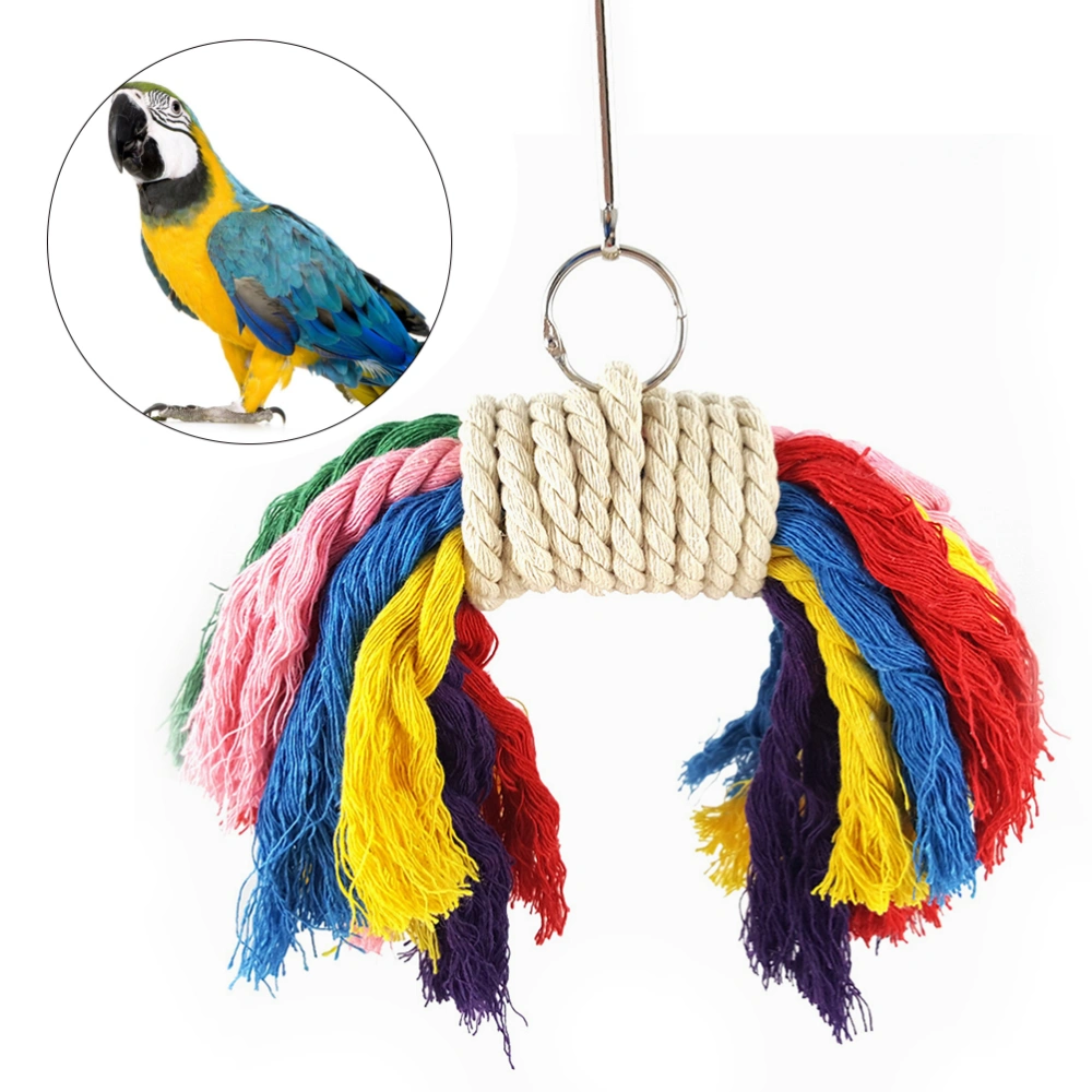 Pet Parrot Chew Toy Colorful Cotton Rope Bite Toys for Bird Budgies Parakeet Cockatoo Cockatiel