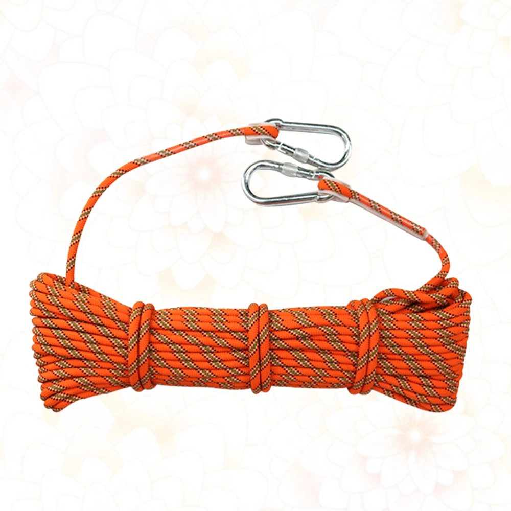 20M 8mm Thickness Tree Climbing Safety Sling Rappelling Rope Auxiliary Cord Equipment for Outdoor (Orange)