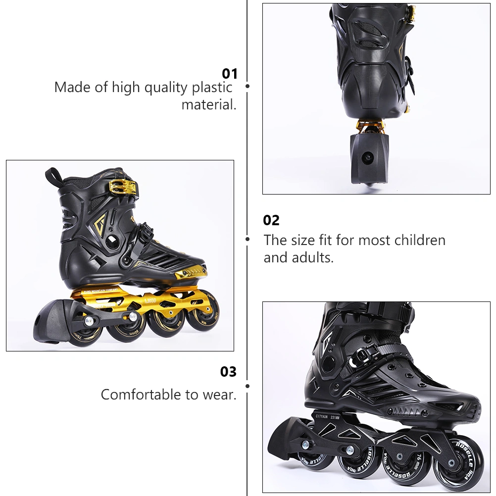 Adult Slalom Skating Inline Roller Skate Shoes Patins Brakes Block Pad