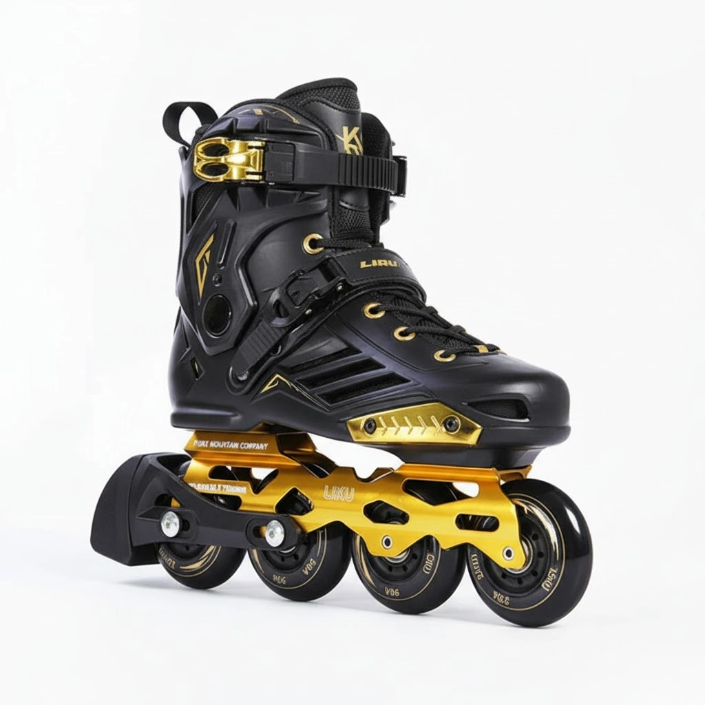 Adult Slalom Skating Inline Roller Skate Shoes Patins Brakes Block Pad