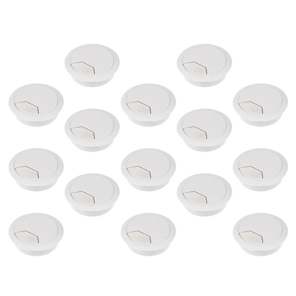 15pcs Office Desktop Cable Hole Covers Desk Accessories Tube Hole Plugs