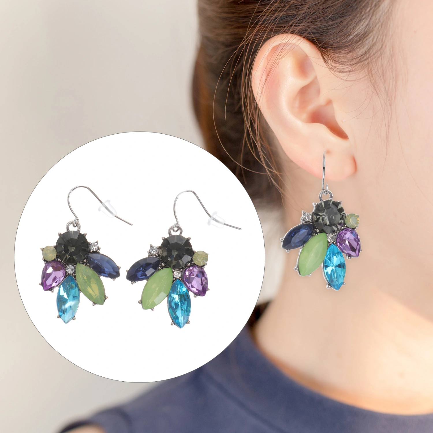 Women Earrings Diamante Vintage Ear Studs Ear Drop Fashion Jewelry for Women Ladies