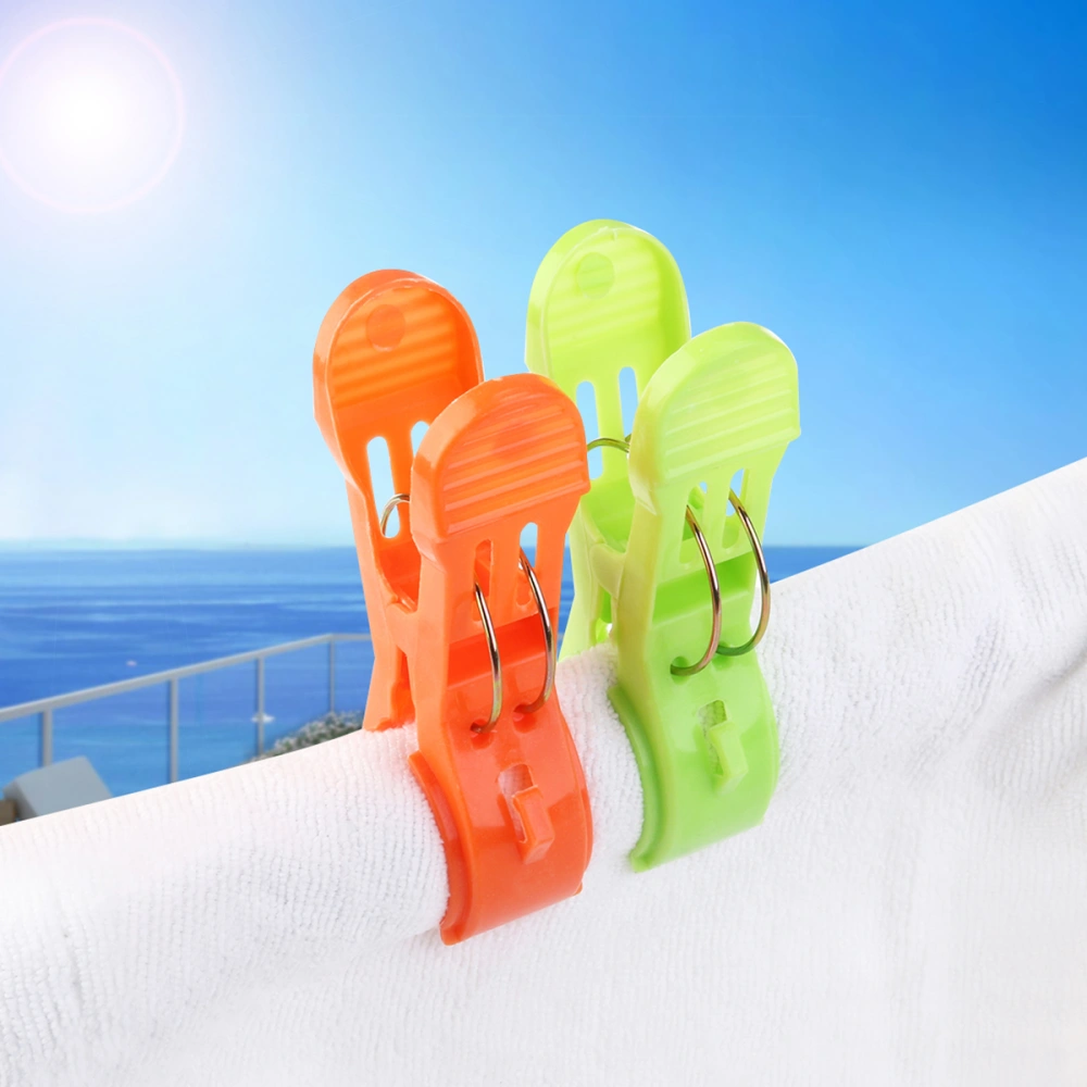 5pcs Plastic Towel Clips Large Clothes Clips Drying Clip Chair Clips Towel Holder for Quilt (Random Color)