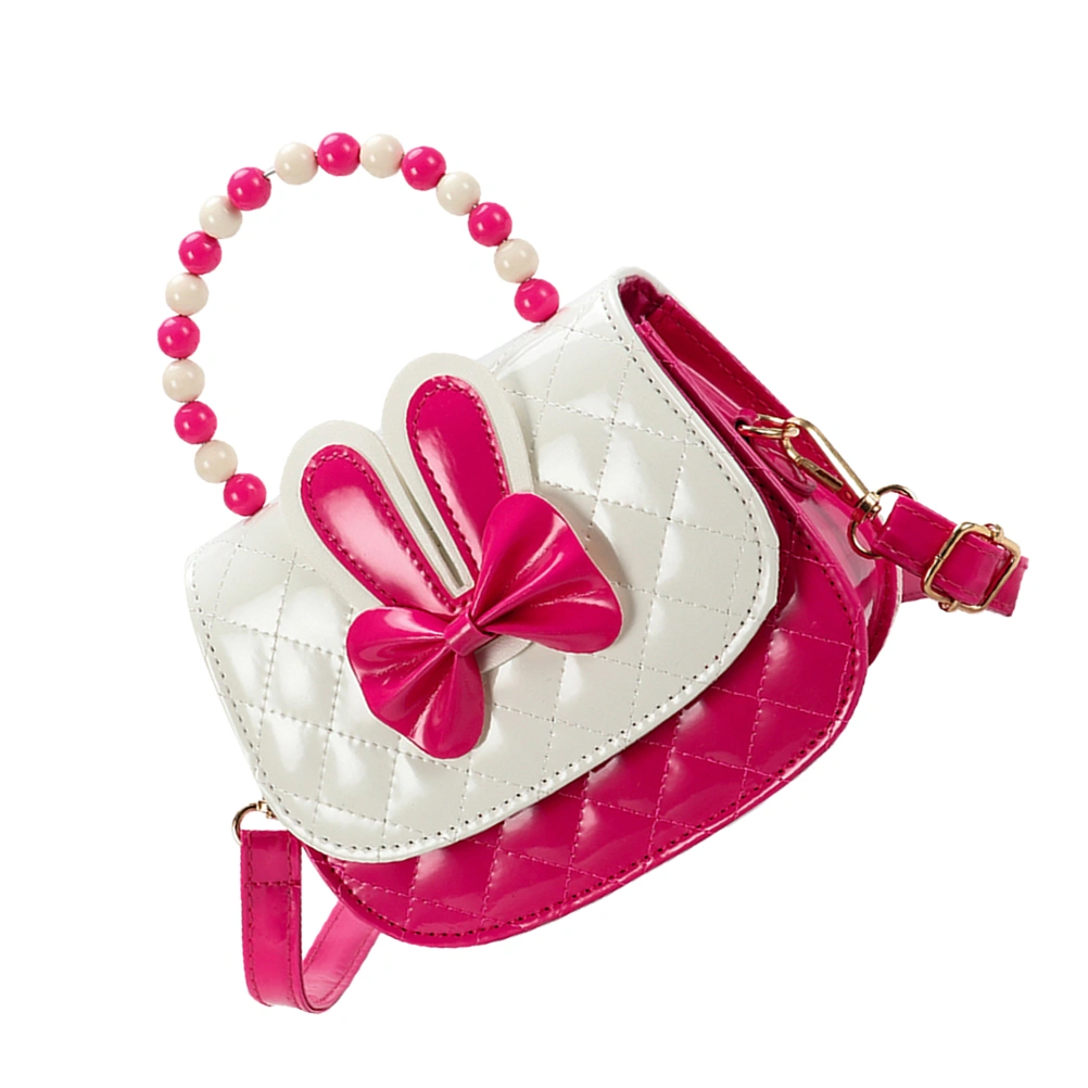 Kids Handbag Bowknot Cartoon Shoulder Bag Bunny Crossbody Bag for Little Girls (Rosy)