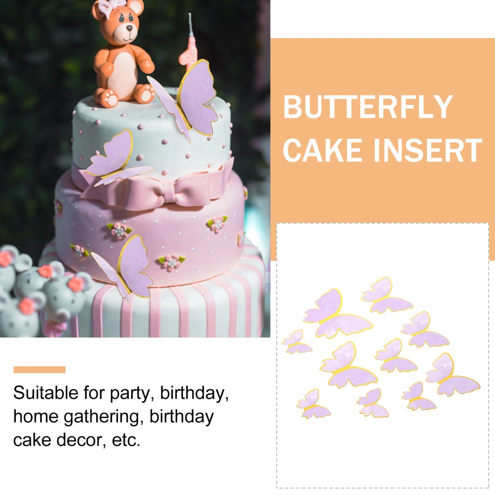 10pcs Chic Butterflies Modeling Dessert Decors Creative Cake Topper Decors