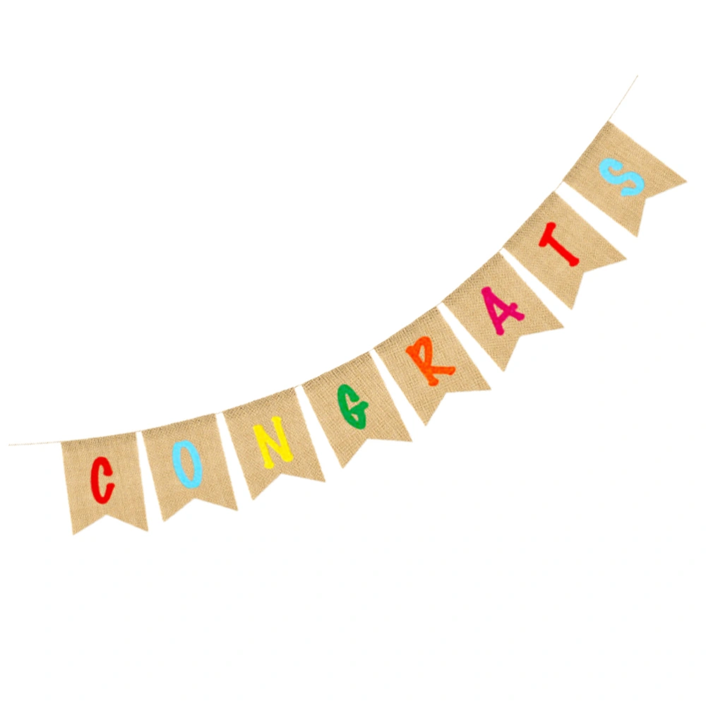 1Pc Creative Graduation Party Linen Hanging Bunting Forked Tail Banner Decor