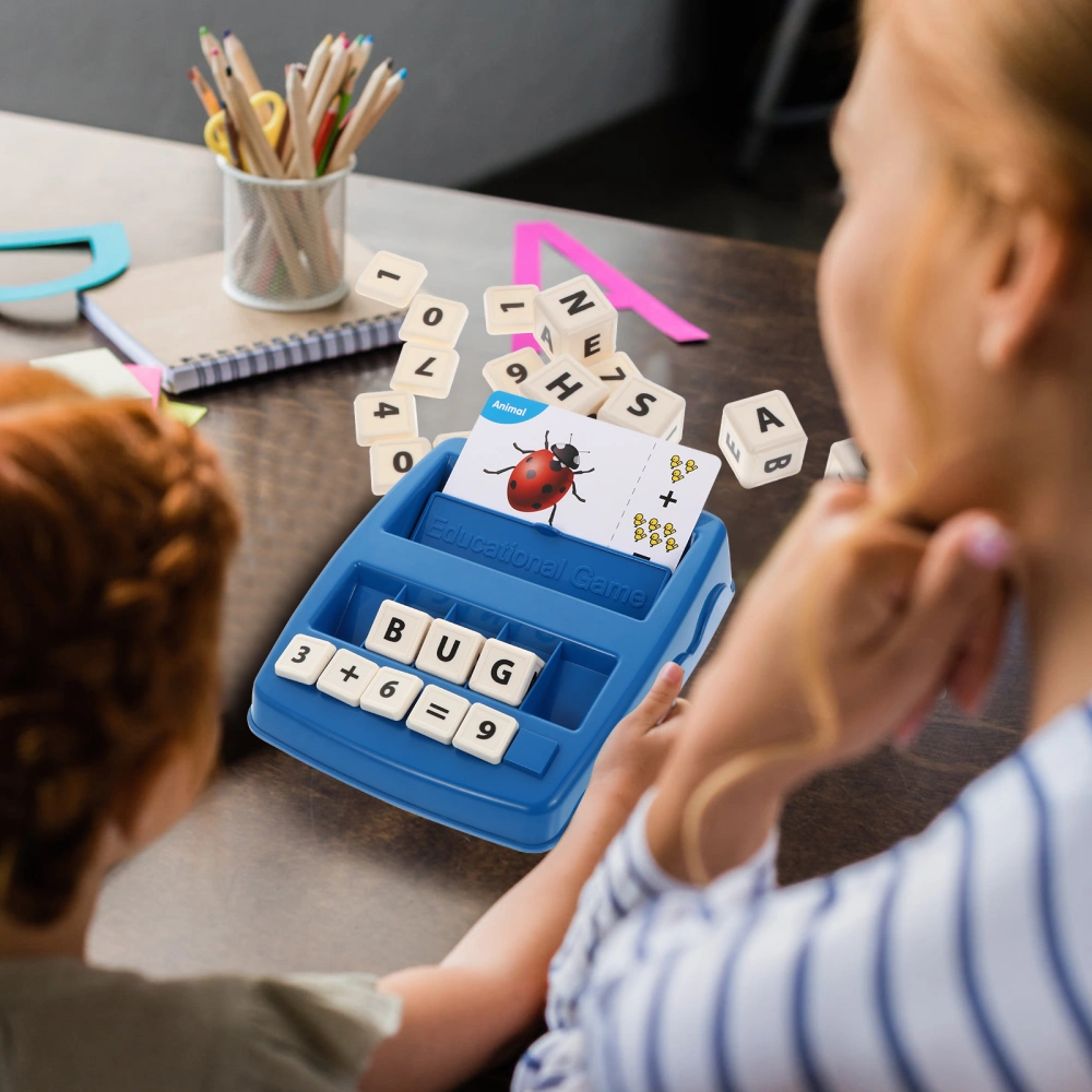 1 Set Education Toys English Alphabet Spelling Toys Number Matching Toys (Blue)