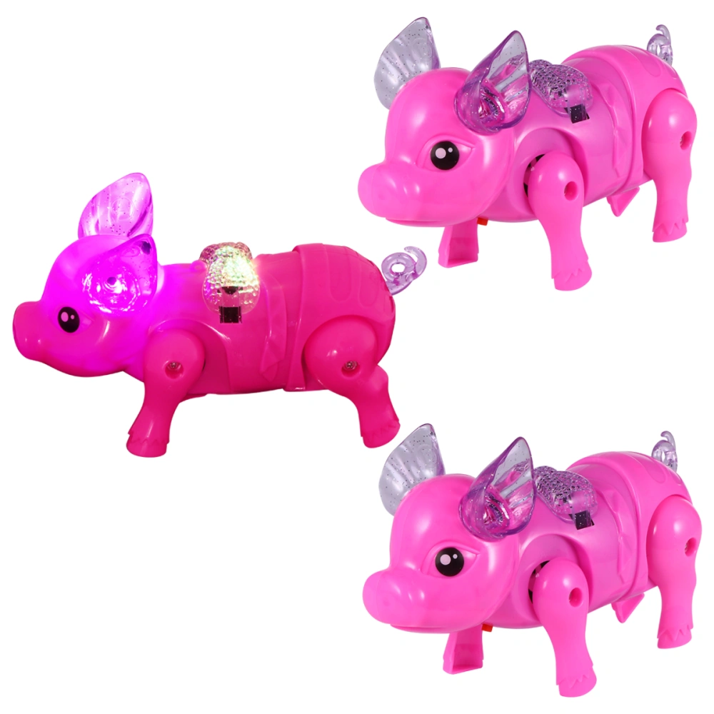 3pcs Electric Pig Toy with String Kids Plaything Musical Toy (Random Color)