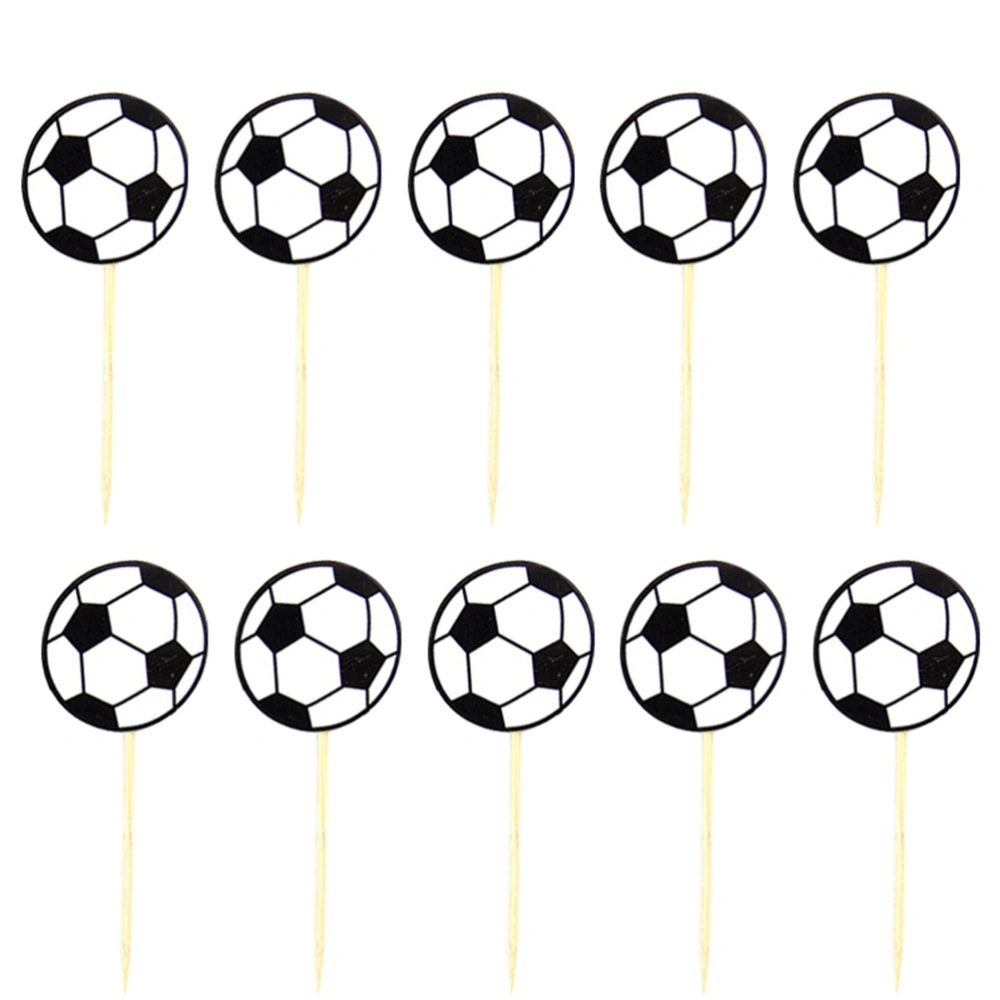 35pcs Soccer Ball Picks Cupcake Toppers Party Decoration Supplies for Birthday Cake