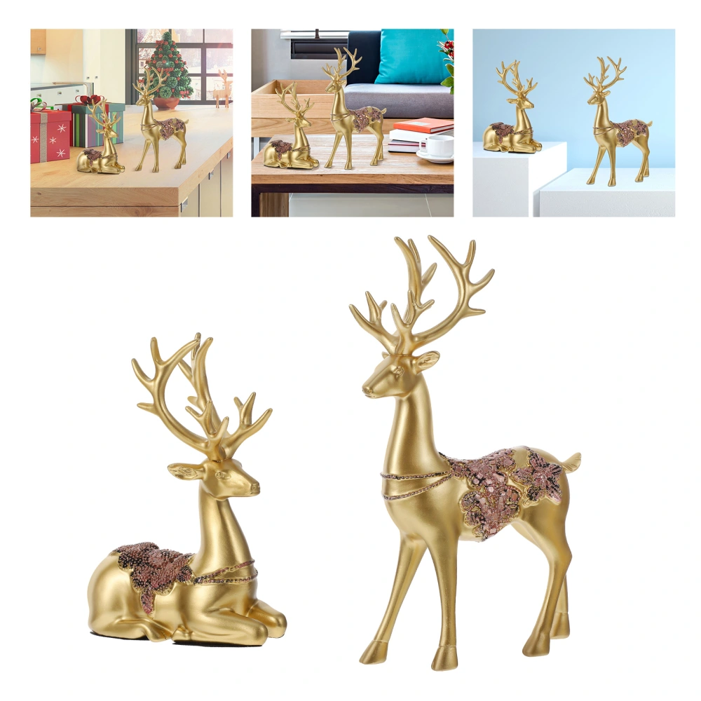 1 pair of Elk Desktop Decoration Elk Decor Home Office Desktop Deer Ornament