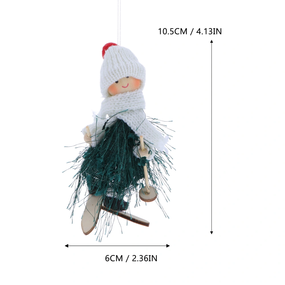 1pc Xmas Skiing Dolls Adorable Dolls Pendant Christmas Adornment for Home