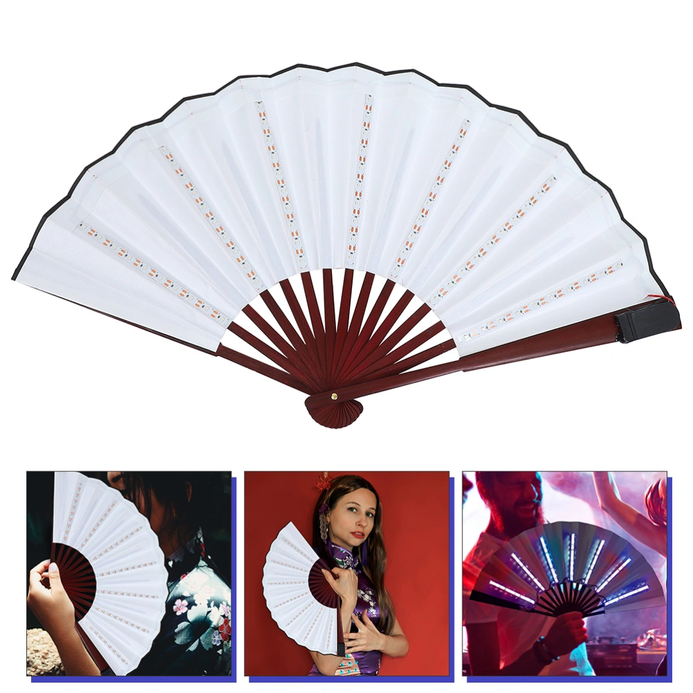 Dancing Light Fan LED Performance Fan Folding Handheld Fan for Music Festival